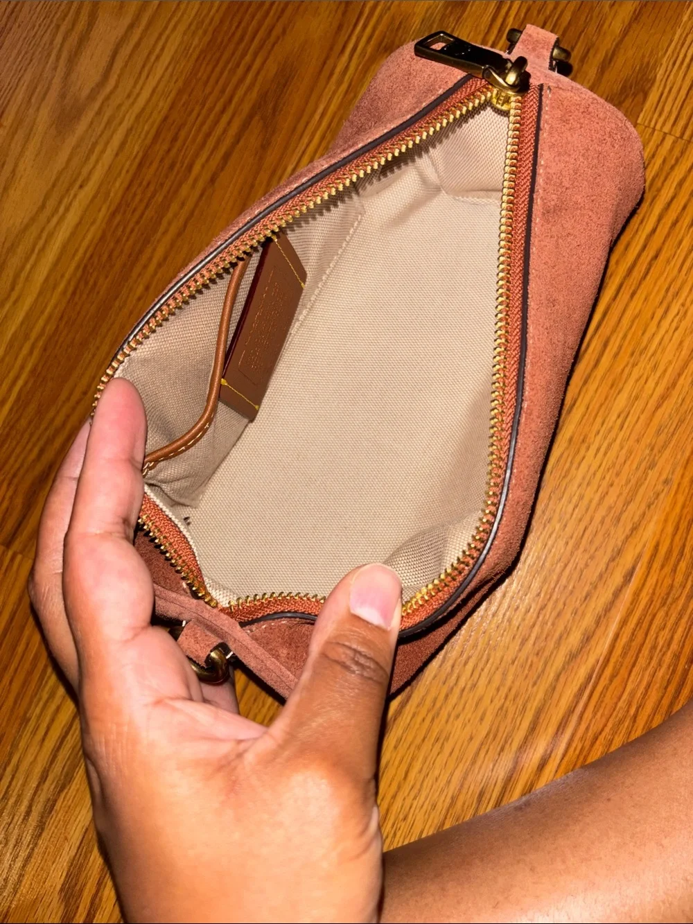 Coach compact suede